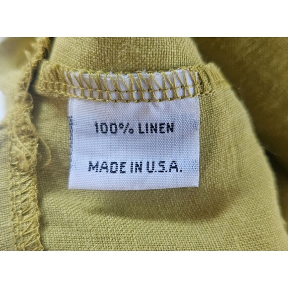 BRYN WALKER 100% Linen Tunic Small Side Slits Sleeveless Green Beachy Lagenlook - Picture 8 of 9